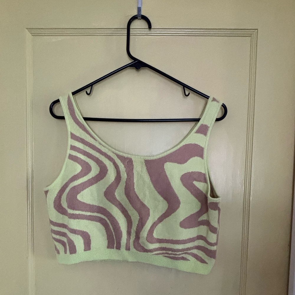 Future collective knit Neon Zebra Crop Top